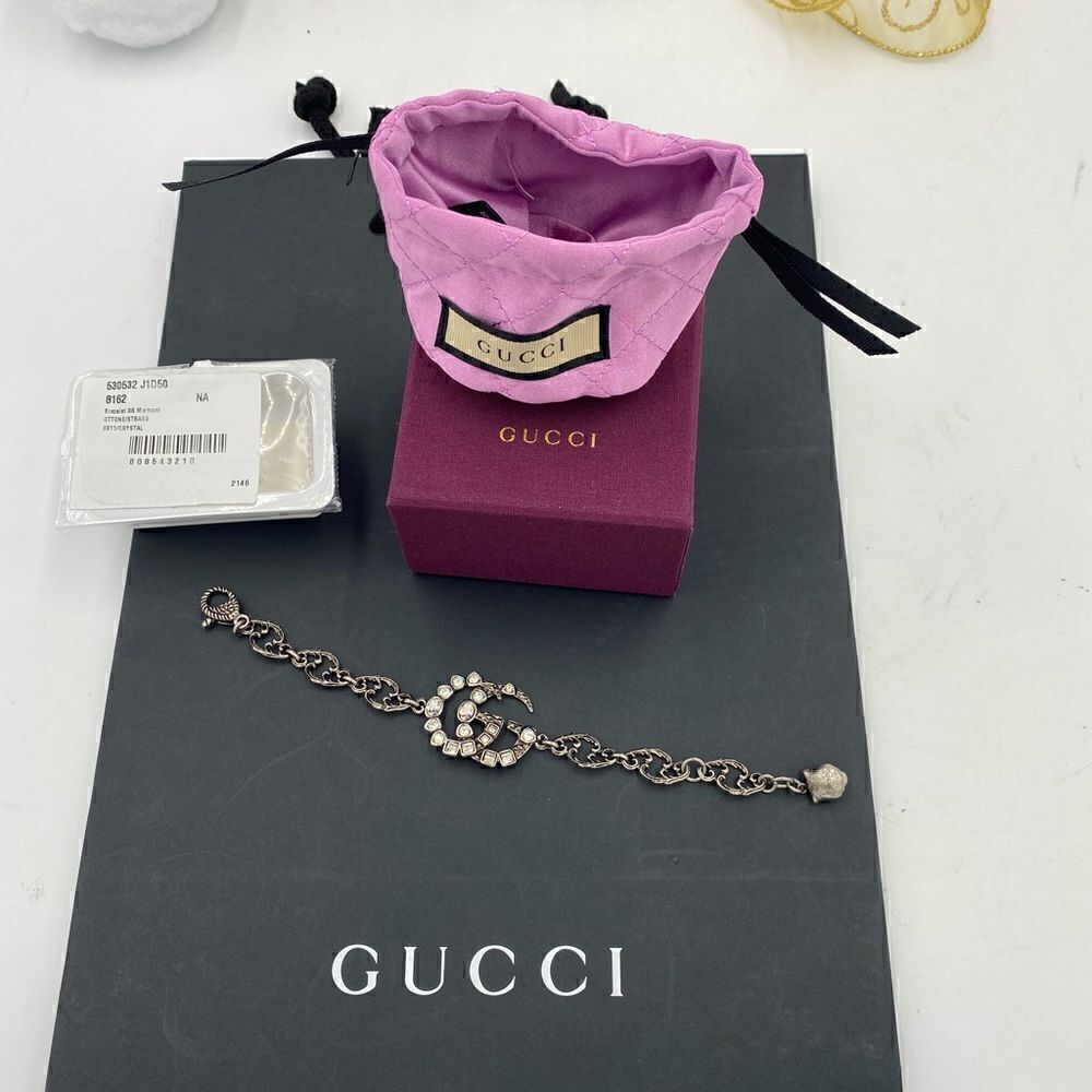SOLD!!!!!! Authentic Gucci double G Crystal bracelet made in Italy - Picture 1 of 8